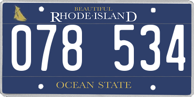 RI license plate 078534
