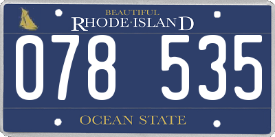 RI license plate 078535