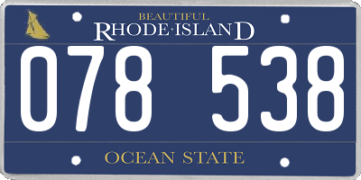 RI license plate 078538
