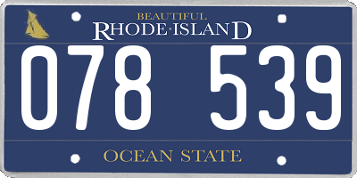 RI license plate 078539