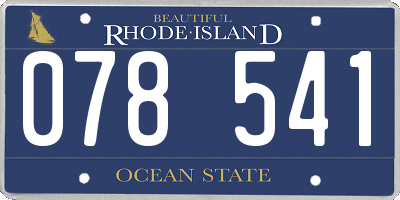 RI license plate 078541