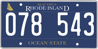 RI license plate 078543
