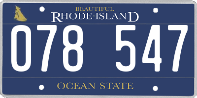 RI license plate 078547