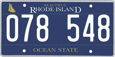 RI license plate 078548