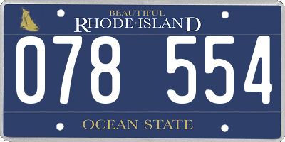 RI license plate 078554