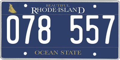RI license plate 078557