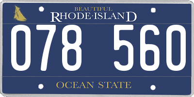 RI license plate 078560