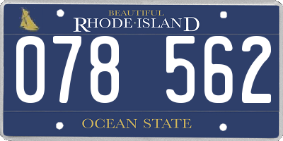 RI license plate 078562