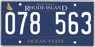 RI license plate 078563