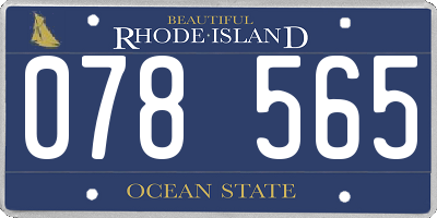 RI license plate 078565