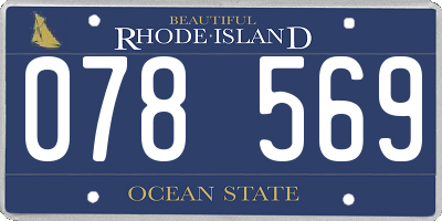 RI license plate 078569