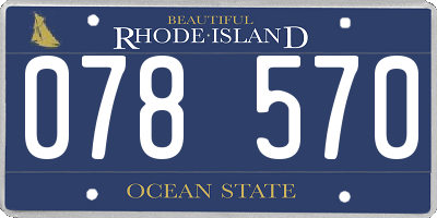RI license plate 078570