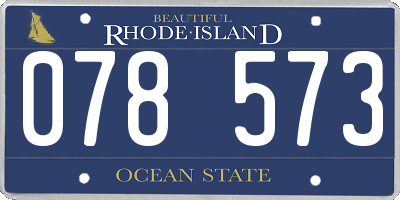 RI license plate 078573