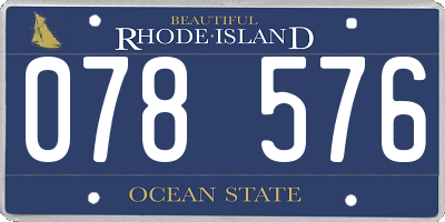 RI license plate 078576