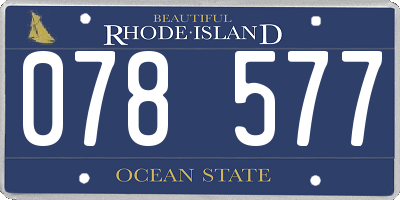 RI license plate 078577