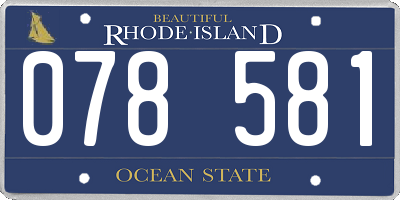 RI license plate 078581
