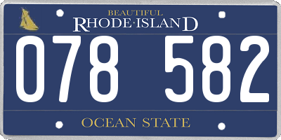 RI license plate 078582