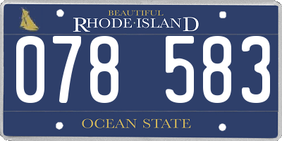 RI license plate 078583