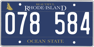 RI license plate 078584