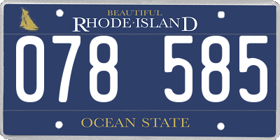RI license plate 078585