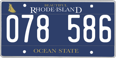 RI license plate 078586