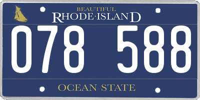 RI license plate 078588