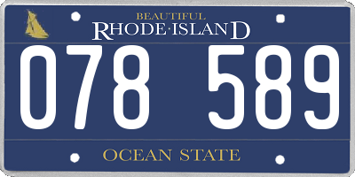RI license plate 078589
