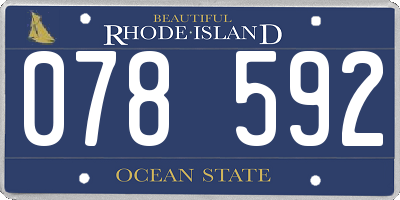 RI license plate 078592