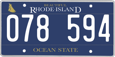 RI license plate 078594
