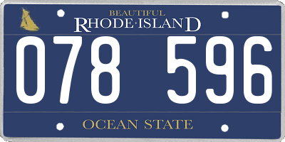RI license plate 078596
