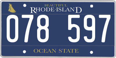 RI license plate 078597