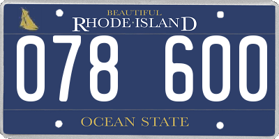RI license plate 078600