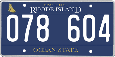 RI license plate 078604