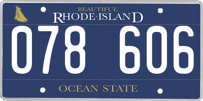 RI license plate 078606