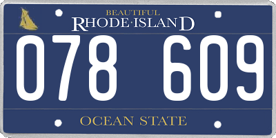 RI license plate 078609