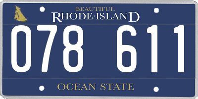 RI license plate 078611