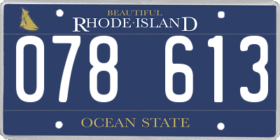 RI license plate 078613