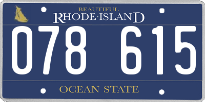 RI license plate 078615