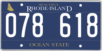 RI license plate 078618