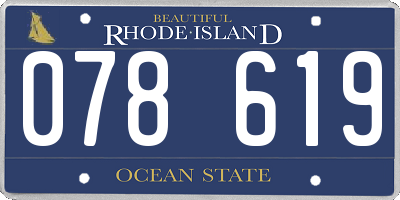 RI license plate 078619