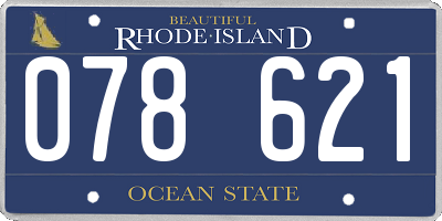 RI license plate 078621
