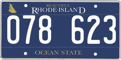 RI license plate 078623