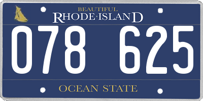 RI license plate 078625