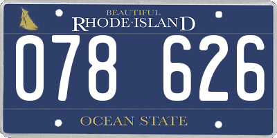 RI license plate 078626