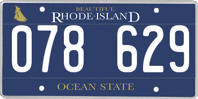 RI license plate 078629