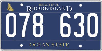 RI license plate 078630