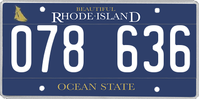 RI license plate 078636