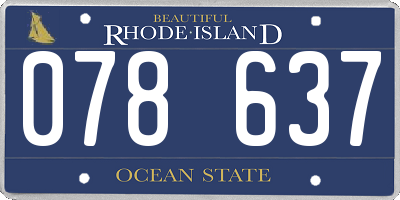 RI license plate 078637