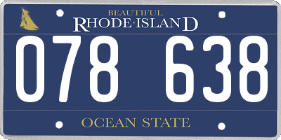 RI license plate 078638