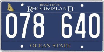 RI license plate 078640